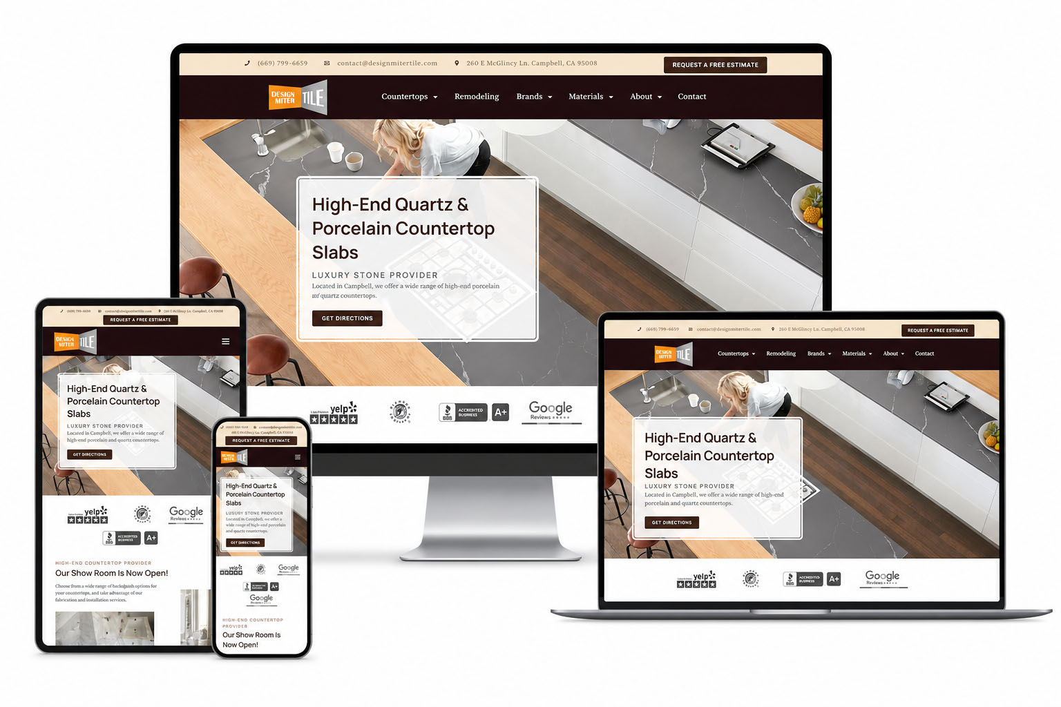 Design Miter Tile, Campbell-CA, Website Redesign